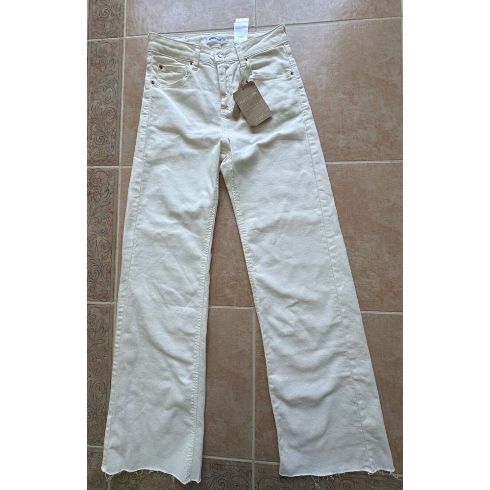 BROWNIE Maria Cropped  Straight ecru jeans organic cotton Women Size‎ XS